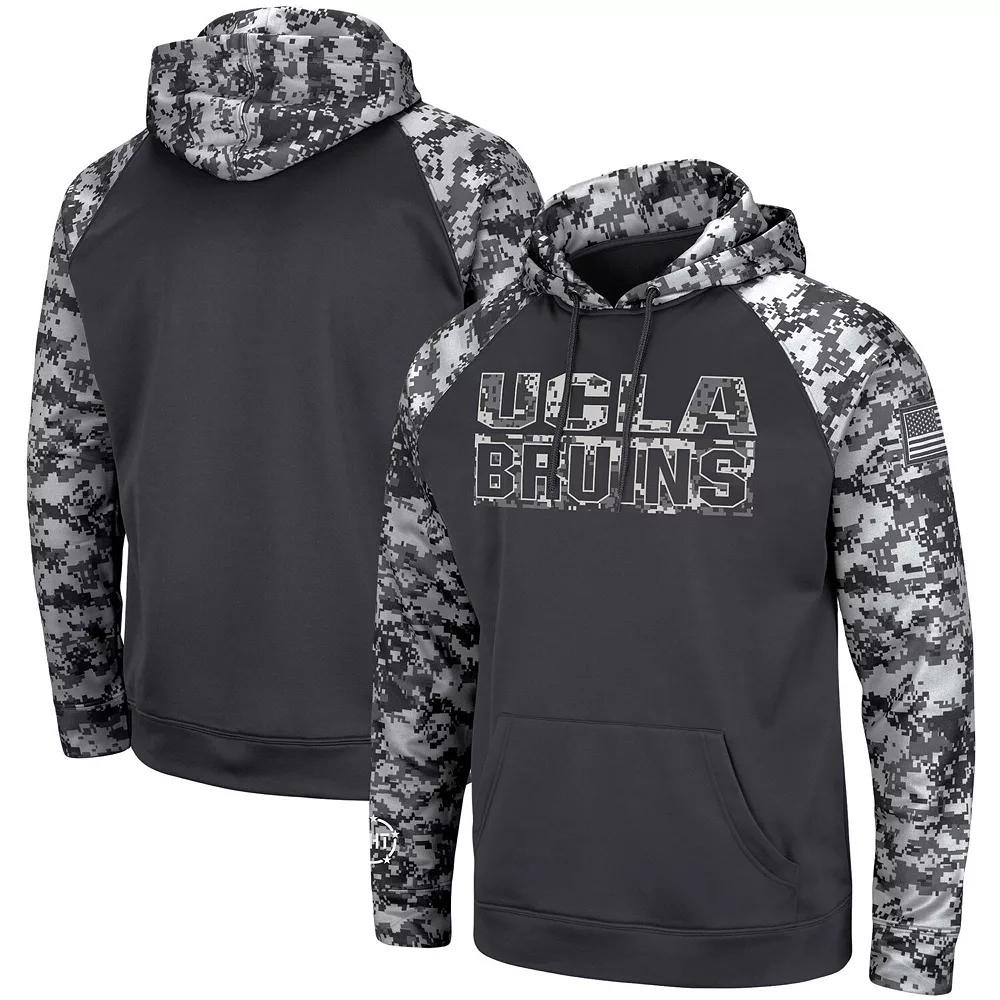Men's Colosseum Charcoal Michigan Wolverines OHT Military Appreciation Digital Camo Pullover Hoodie,  Product Image