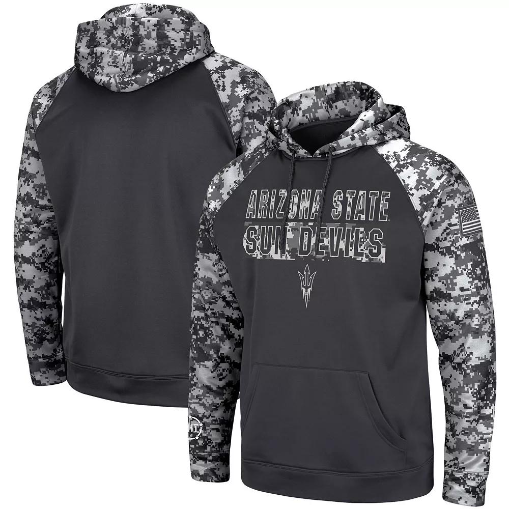 Men's Colosseum Charcoal Arizona State Sun Devils OHT Military Appreciation Digital Camo Pullover Hoodie,  Product Image