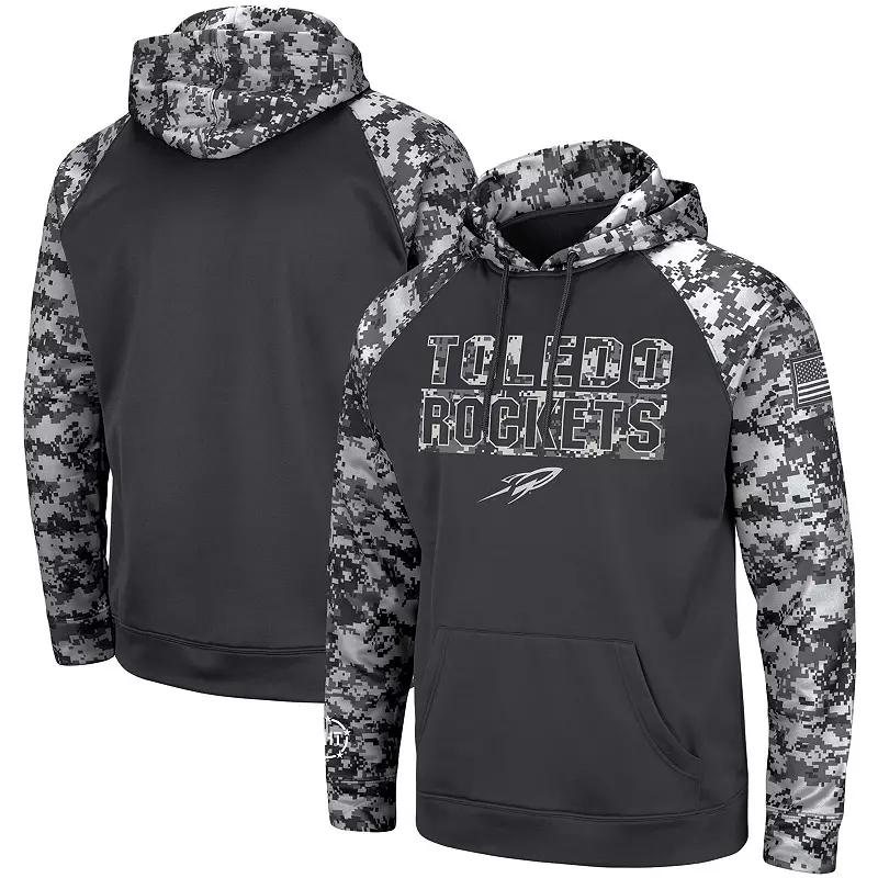 Men's Colosseum Charcoal Toledo Rockets OHT Military Appreciation Digital Camo Pullover Hoodie,  Product Image