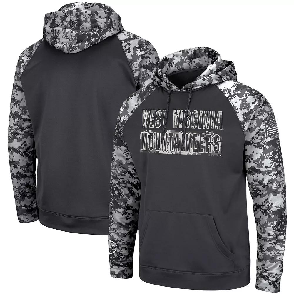 Men's Colosseum Charcoal West Virginia Mountaineers OHT Military Appreciation Digital Camo Pullover Hoodie, Size: Large Product Image
