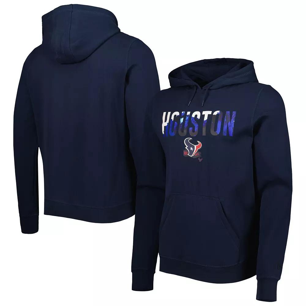 Men's New Era Navy Houston Texans Ink Dye Pullover Hoodie,  Product Image