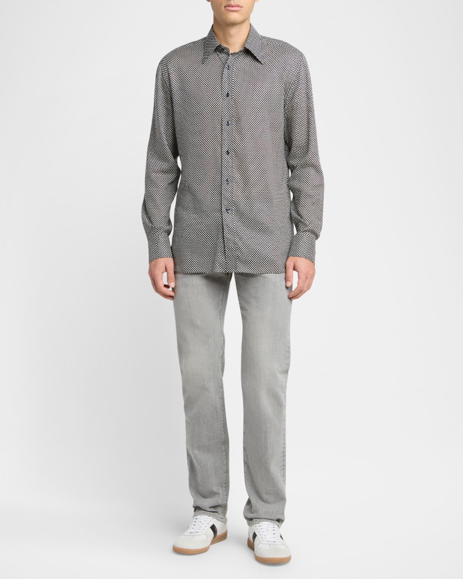 Men's Lyocell Graphic Polka Dot Dress Shirt Product Image