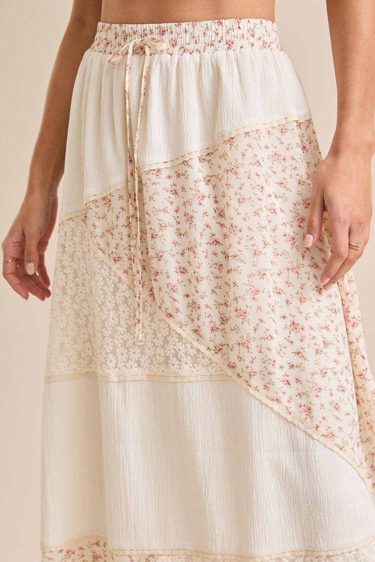 Aster Floral Midi Skirt Product Image