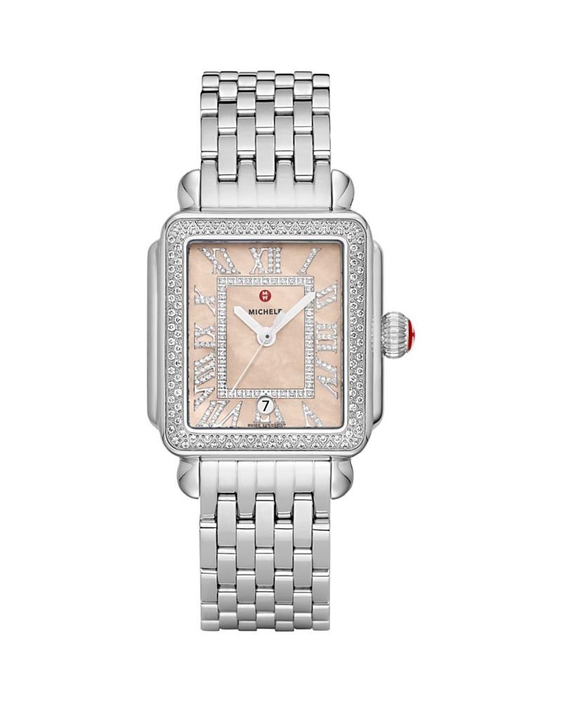 Womens Deco Madison Stainless Steel, Mother-Of-Pearl & 0.75 TCW Diamond Bracelet Watch/33MM x 35MM Product Image