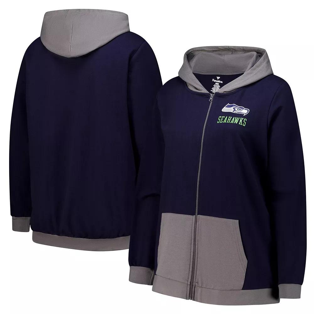 Women's Fanatics College Navy Seattle Seahawks Hit It Full-Zip Hoodie,  Product Image
