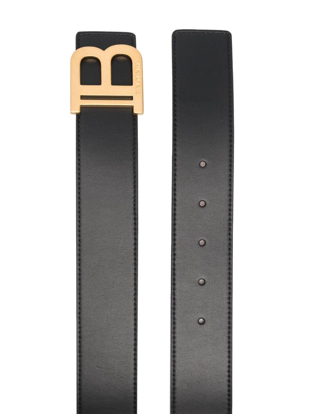 logo-plaque leather belt  Product Image
