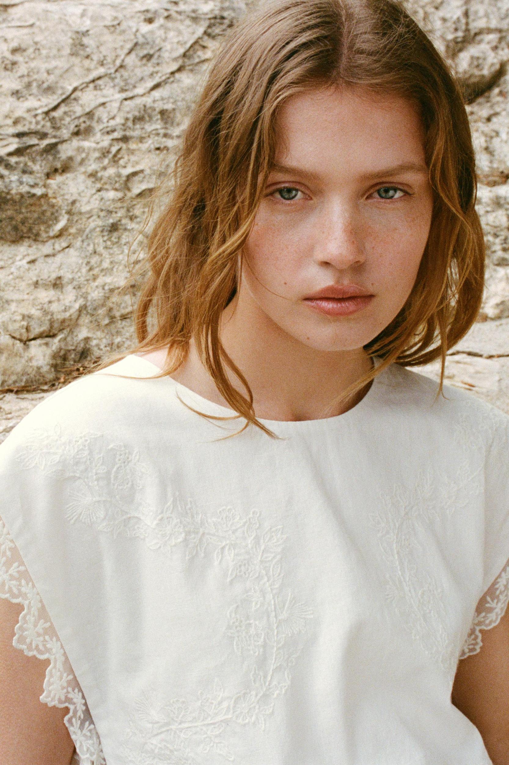 EMBROIDERED TIE TOP Product Image