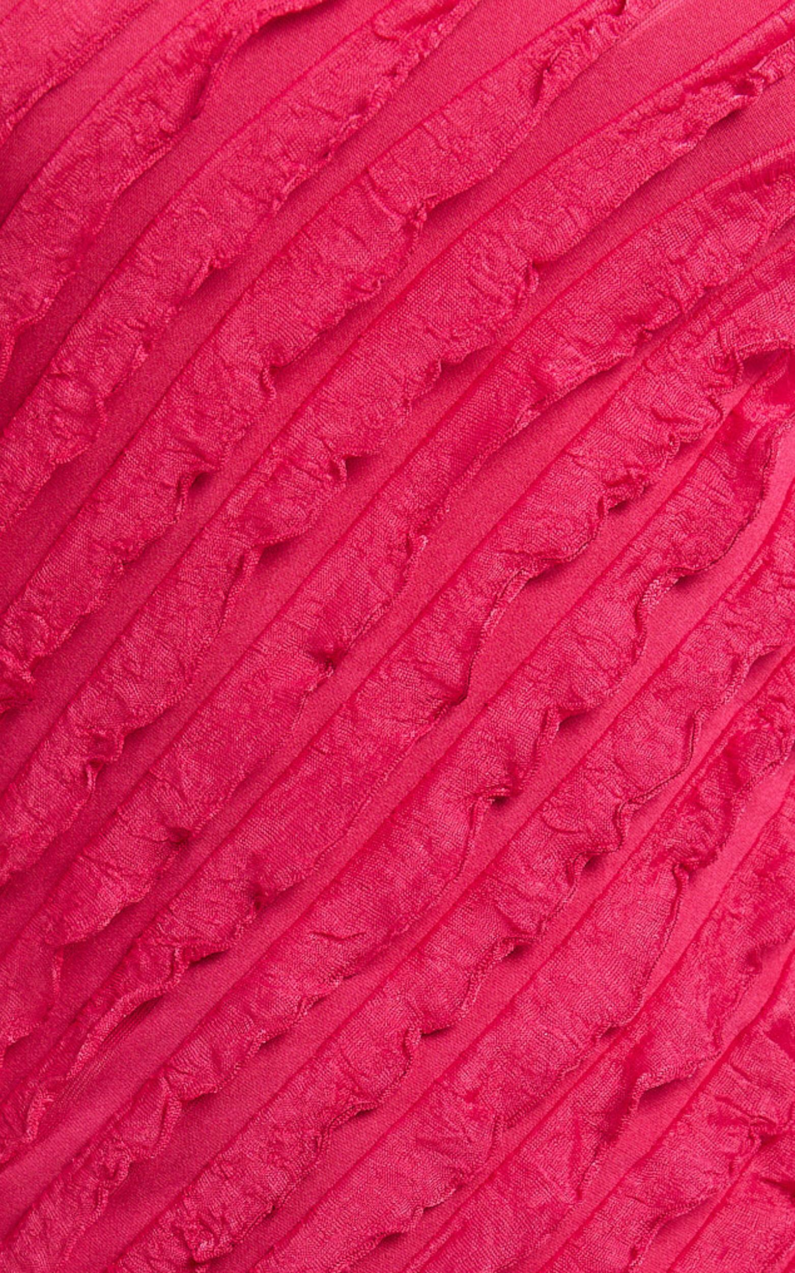 Lilibeth Midi Dress - Strappy Frill Detail Slip Dress in Pink Product Image