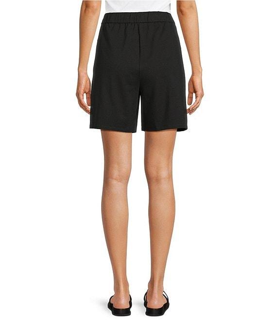 Eileen Fisher Organic Cotton Blend Stretch Jersey Elastic Drawstring Shorts Product Image