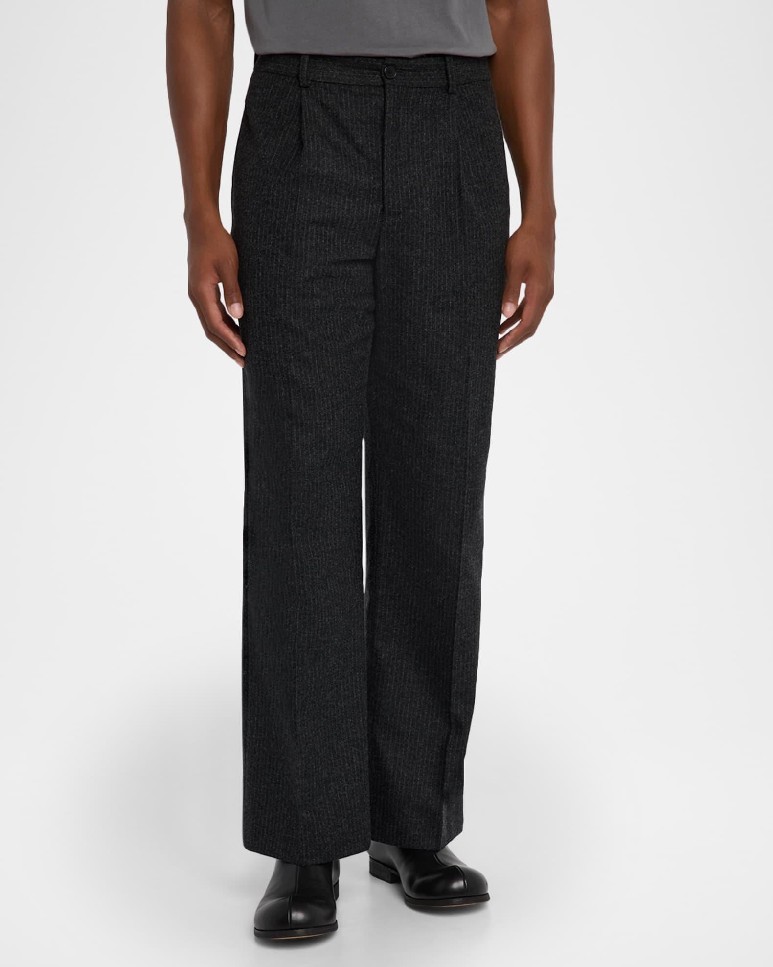 Men's Pinstripe Wide Leg Trousers Product Image