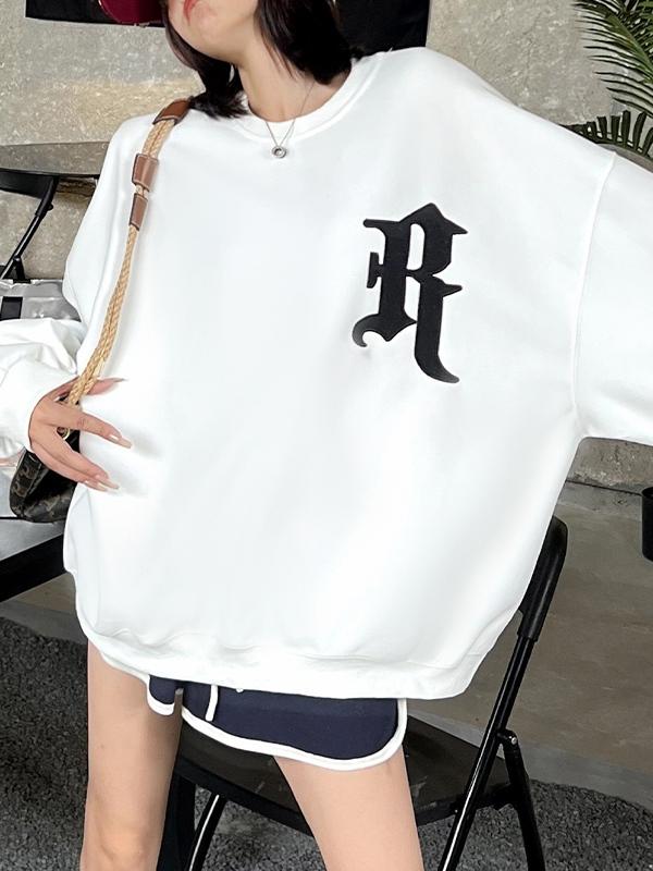 Street Letter Print Oversized Sweatshirt Product Image