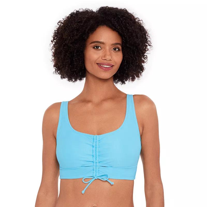 Women's Eco Beach Longline Scoopneck Tie Front Bikini Top,  Product Image