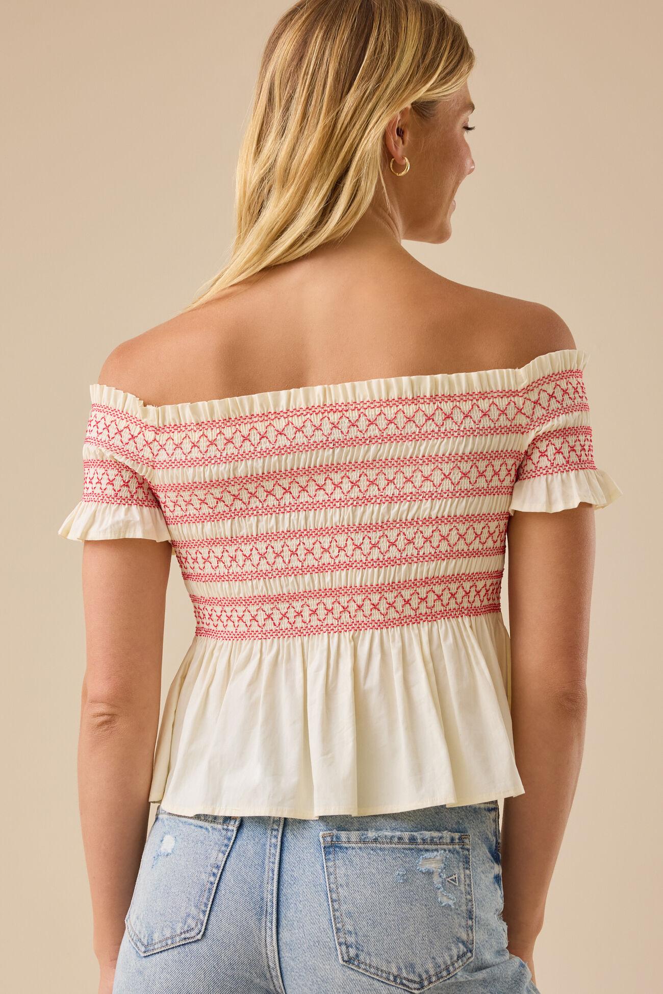 Norma Off-Shoulder Smocked Top Product Image