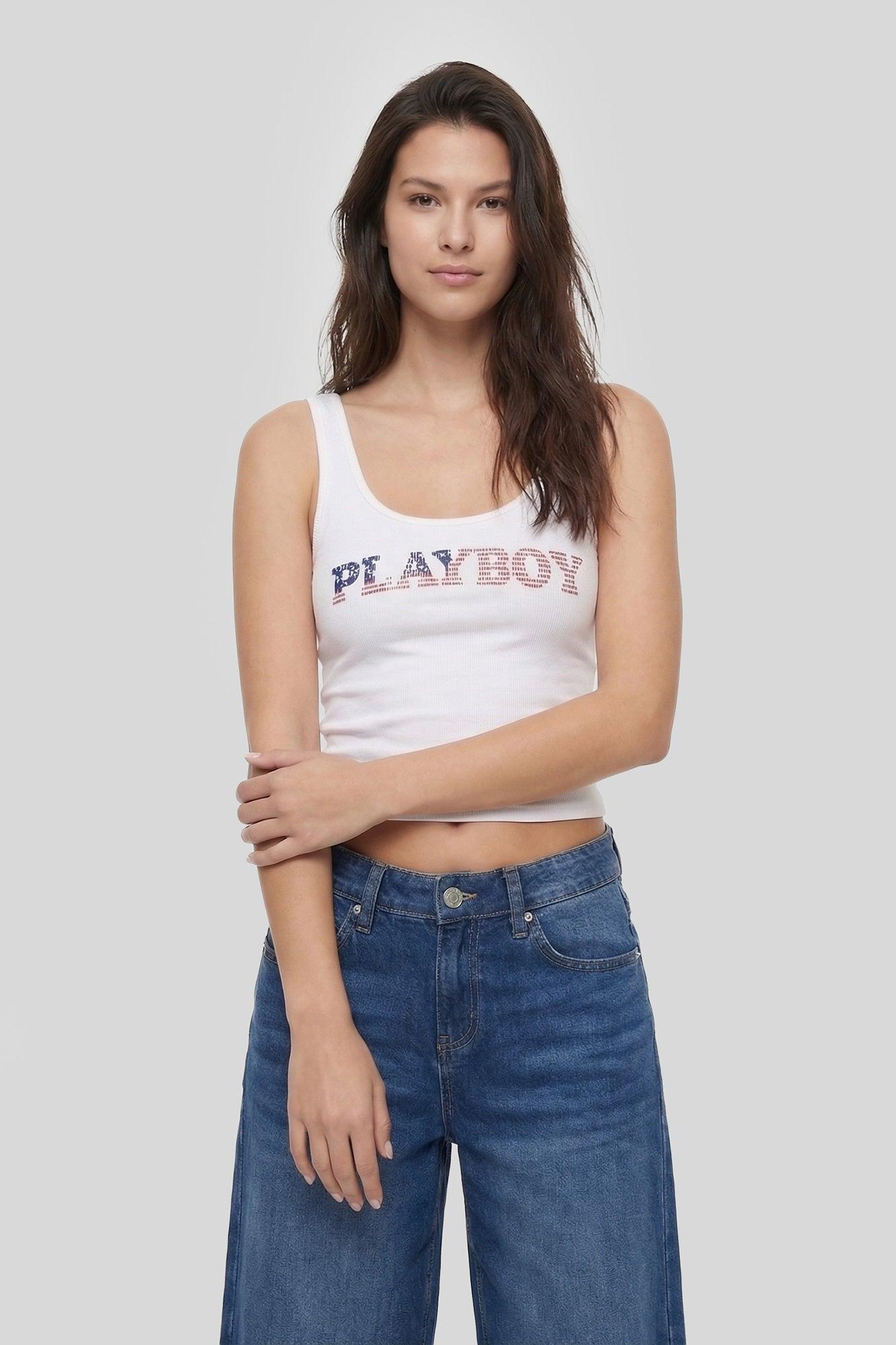 Playboy Graphic Cropped Tank Female Product Image