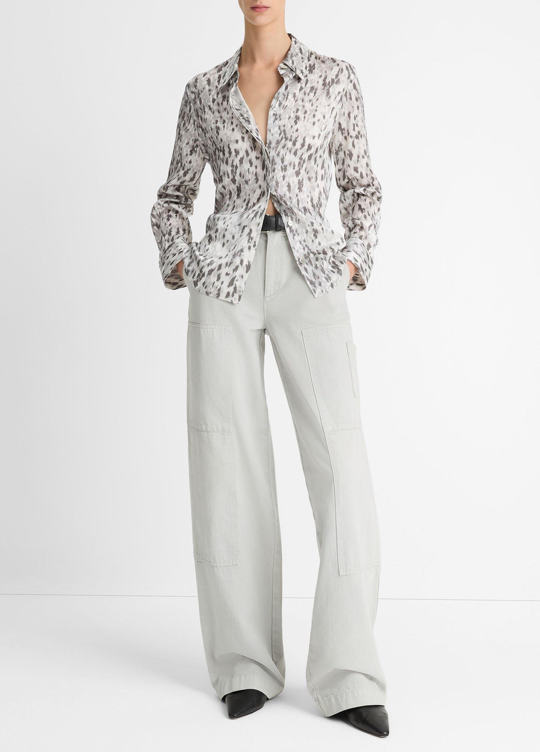 Abstract Onyx Silk Slim-Fit Shirt Product Image