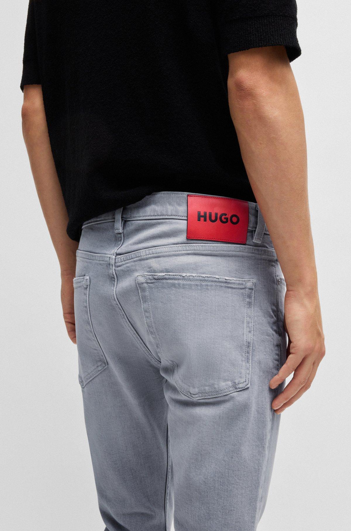 Extra-slim-fit jeans in silver-gray stretch denim Product Image