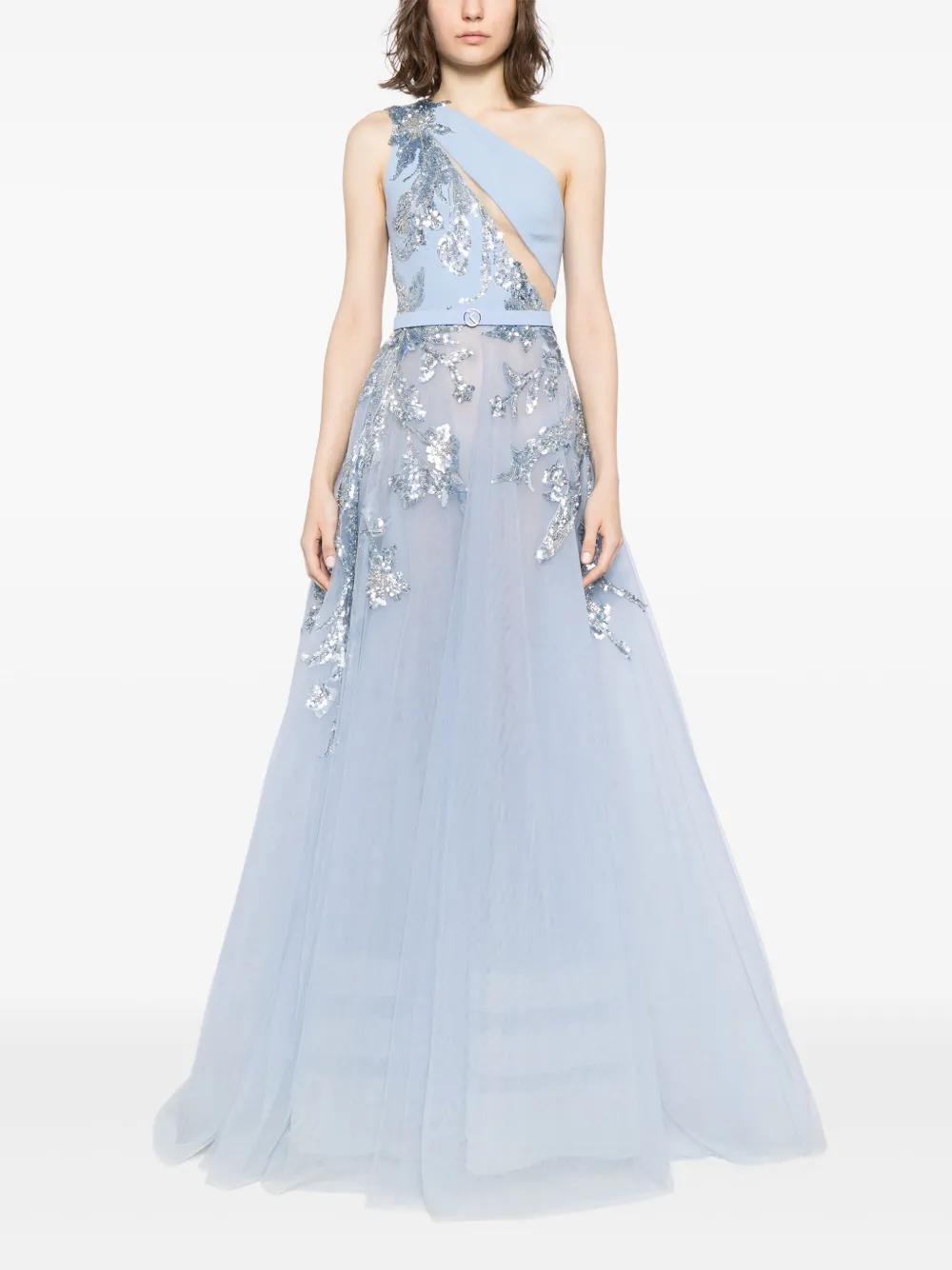 one-shoulder beaded gown Product Image