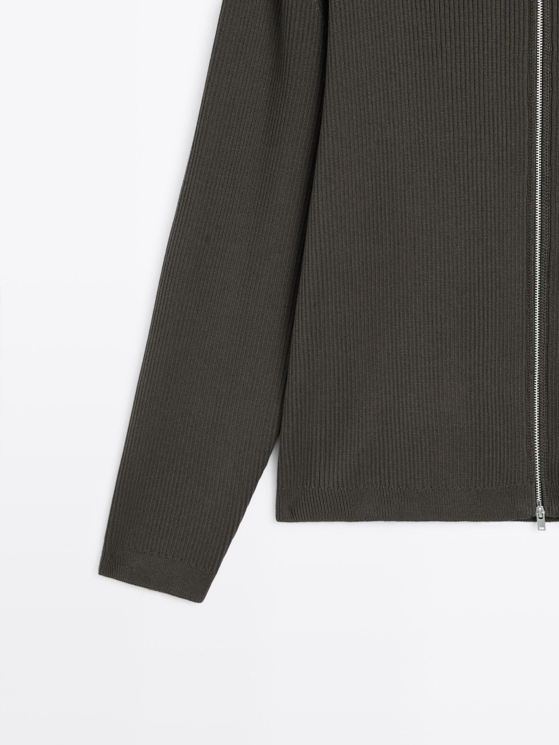 100% cotton zip cardigan Product Image