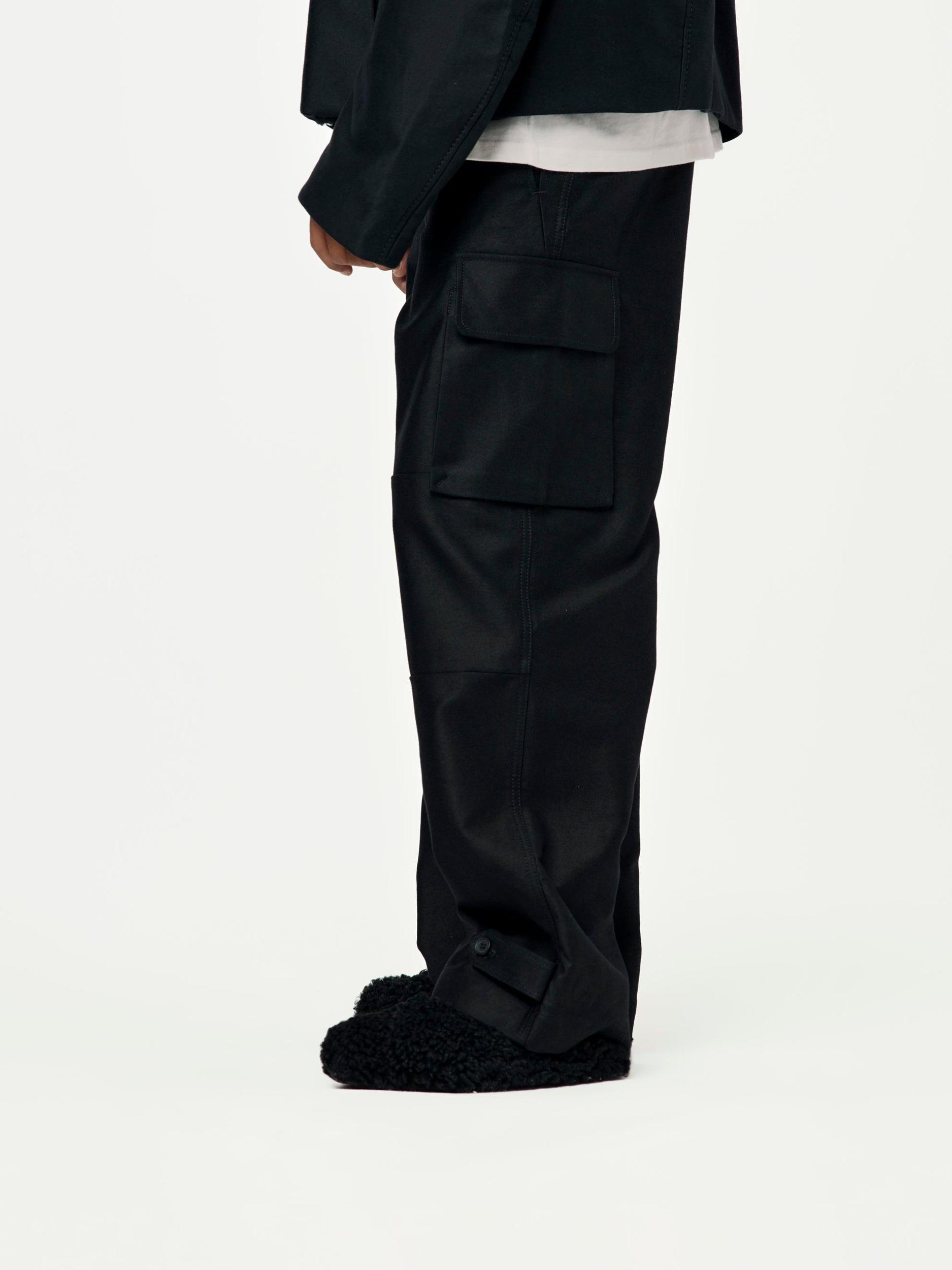 Organic Cotton Moleskin Cargo Pants (Black) Product Image