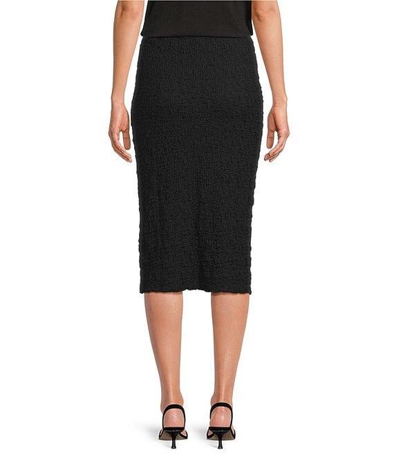 Eileen Fisher Organic Cotton Blend Bubble Jacquard Straight Midi Skirt Product Image