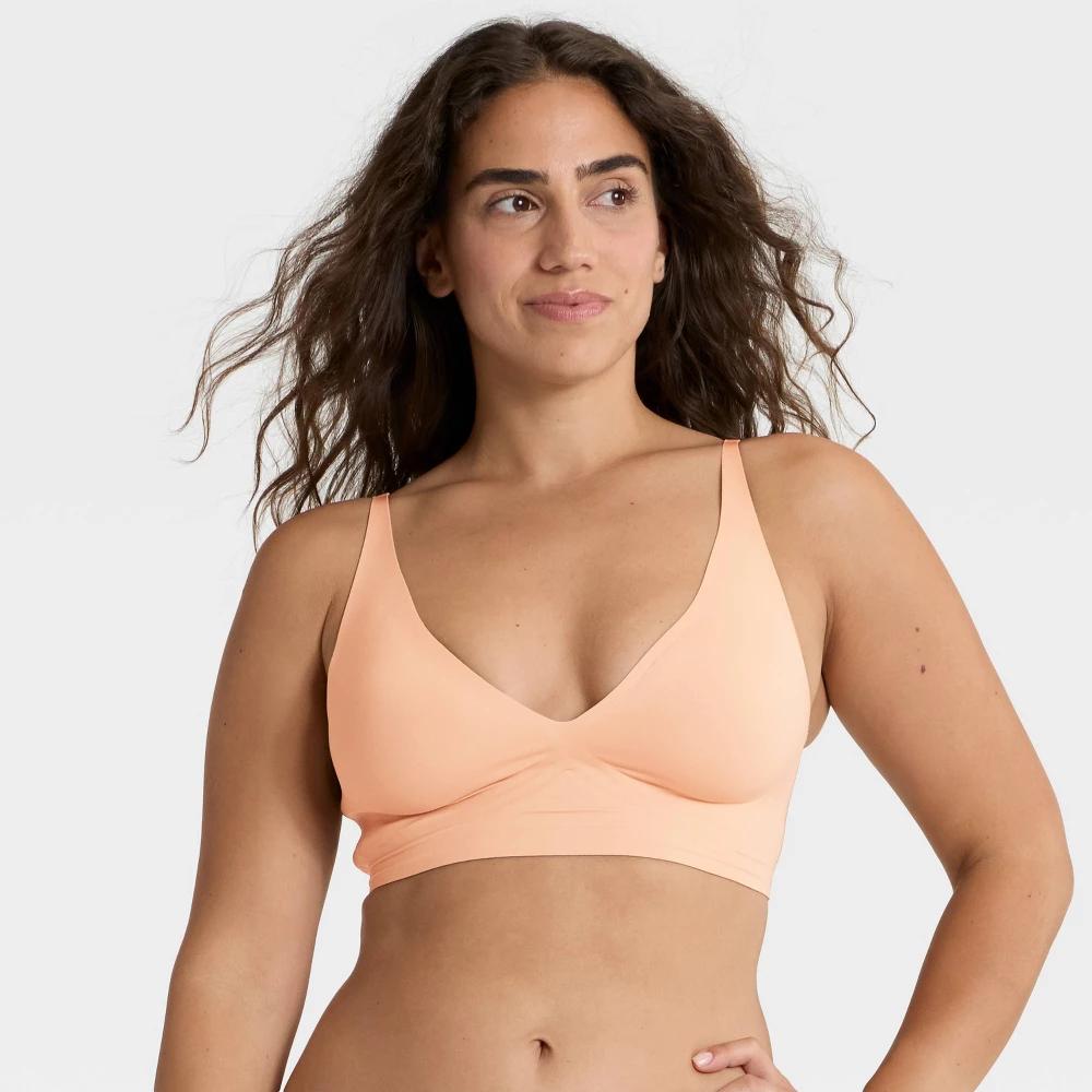 Women's Luxury Collection Removeable Pad Longline Plunge Bralette - Auden™ Caramel M Product Image