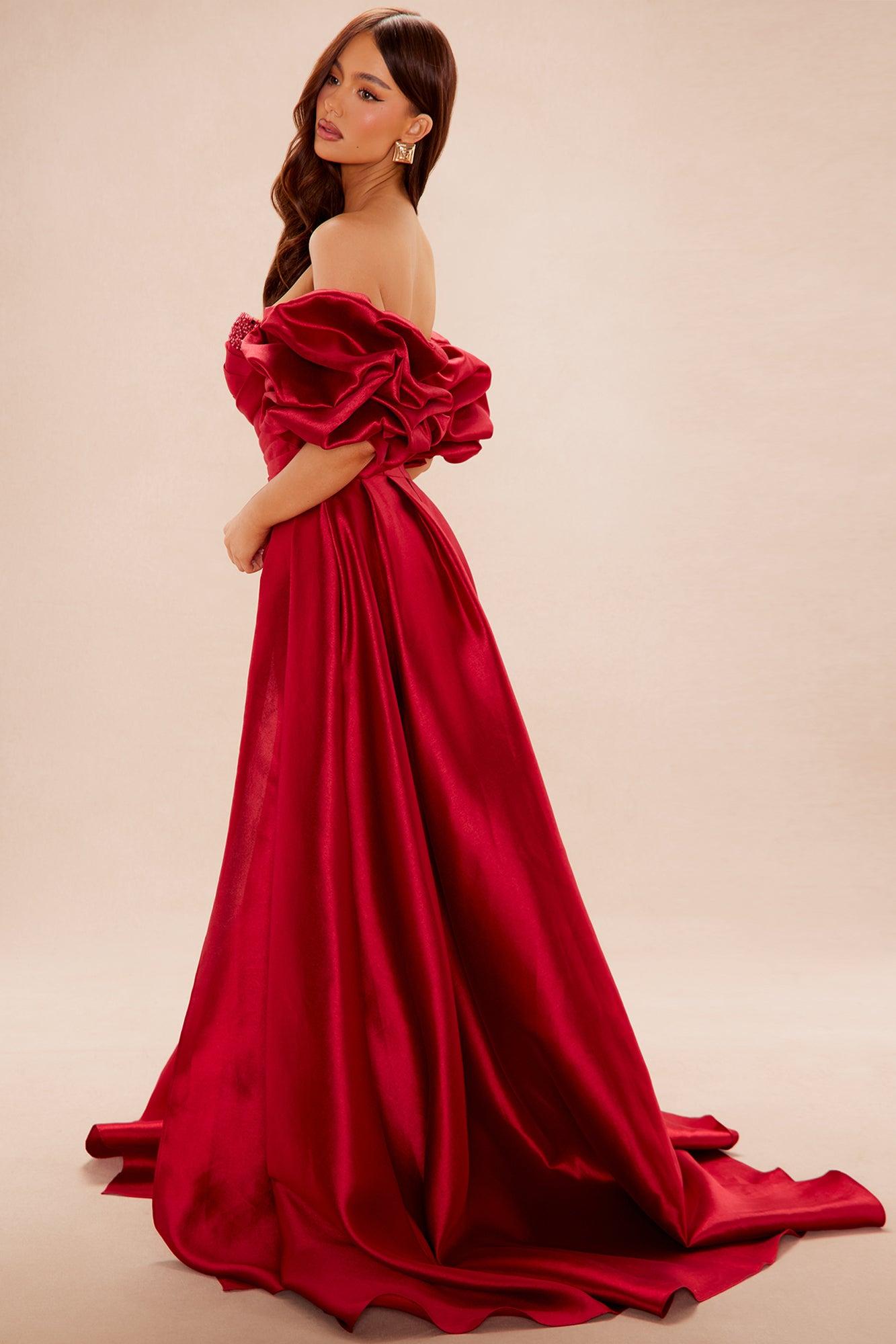 Lovers Lane Taffeta Gown - Red Product Image