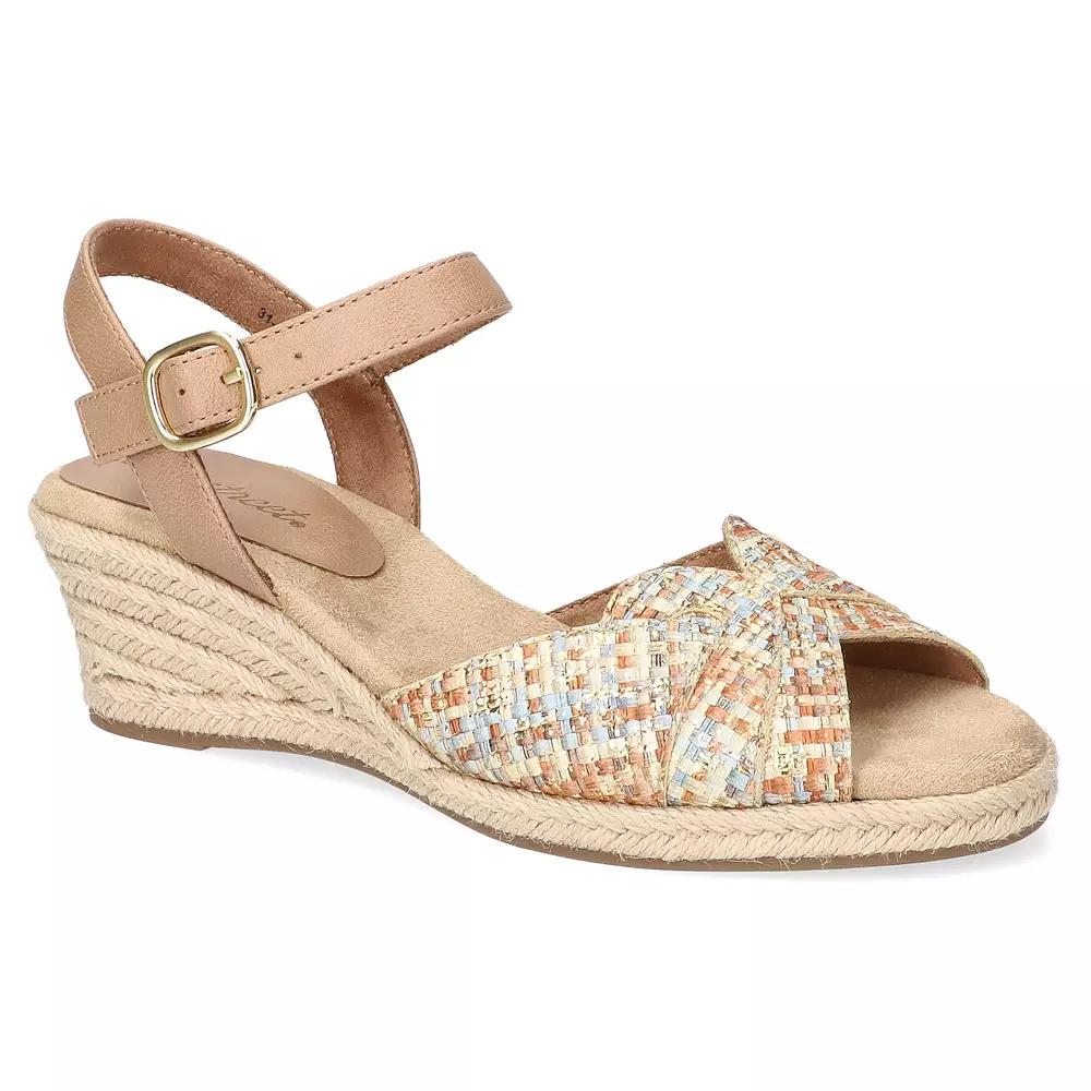 Easy Street Miramar Women's Espadrille Wedge Sandals, Size: 8.5 Wide, Pastel Team Woven Product Image