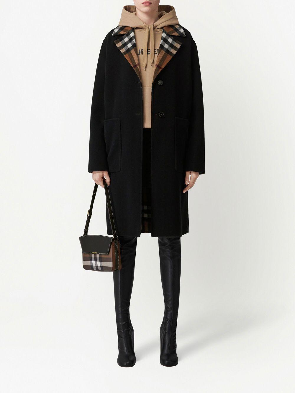 check-pattern reversible wool coat Product Image