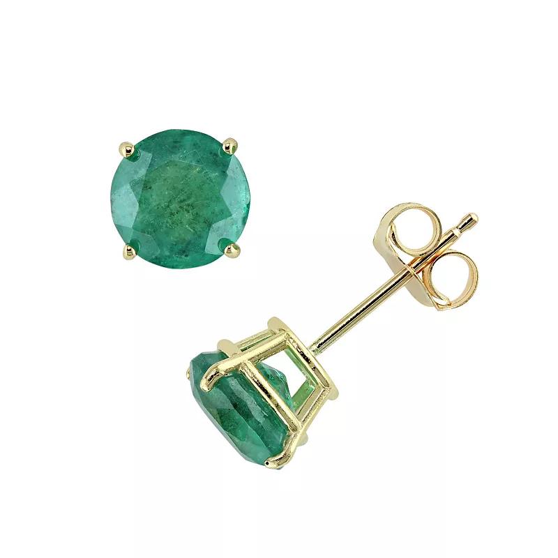 Stella Grace 10k Gold Emerald Stud Earrings, Women's, Green Product Image