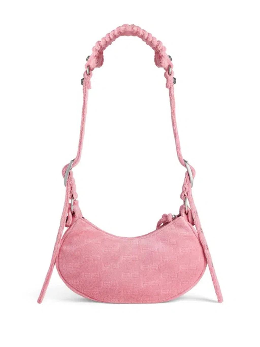 BALENCIAGA Women Pink Nappa Leather Le Cagole Xs Crossbody Bag Product Image