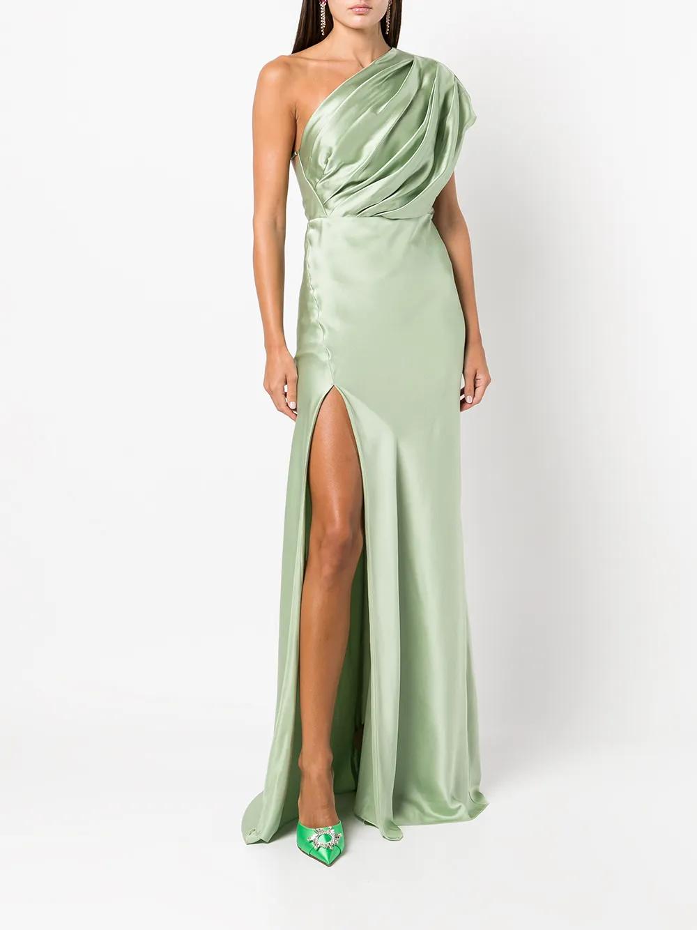 side-slit one-shoulder gown Product Image