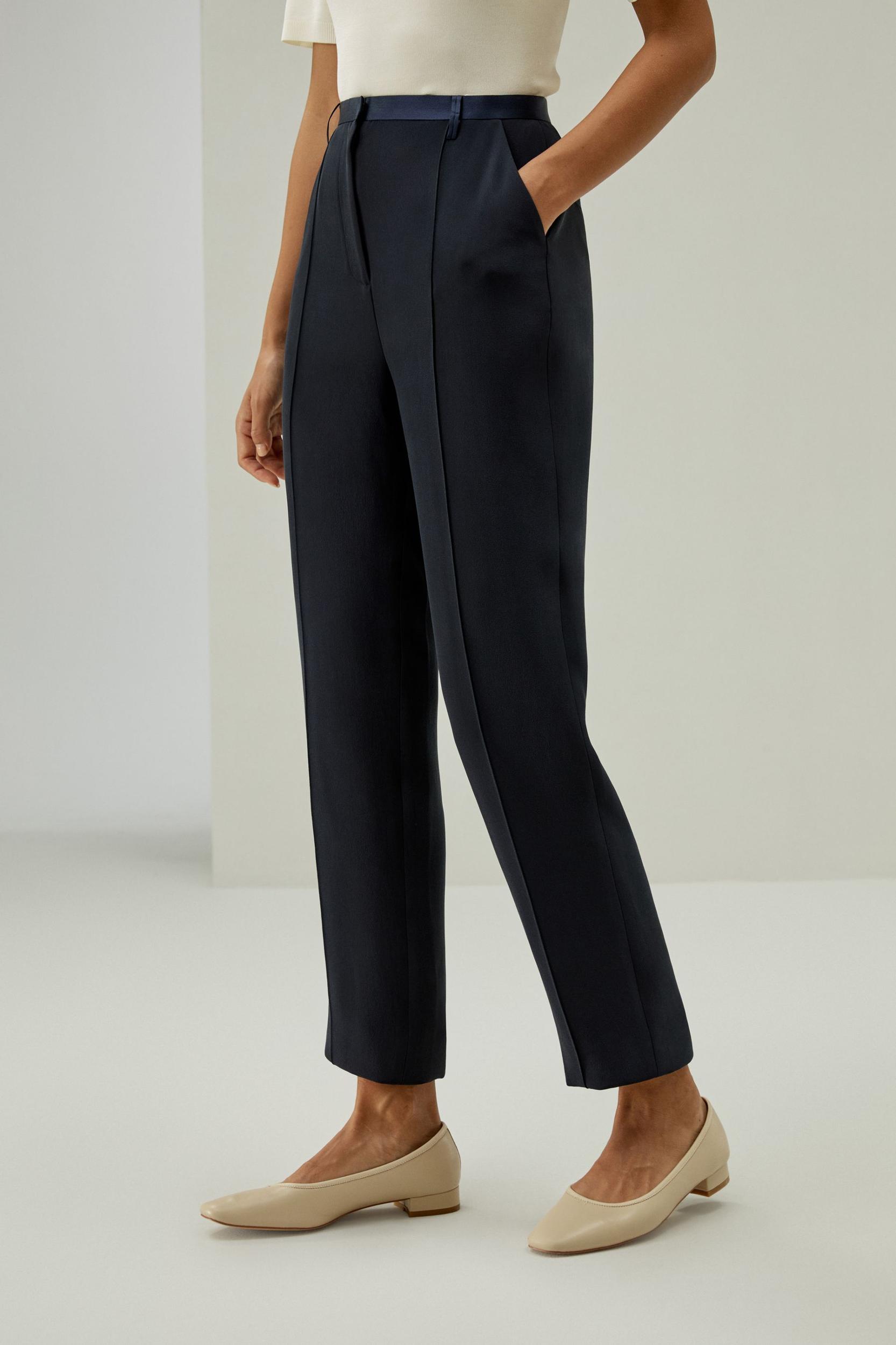 Sophisticated Slim-Fit Adjustable Ankle Pants Product Image