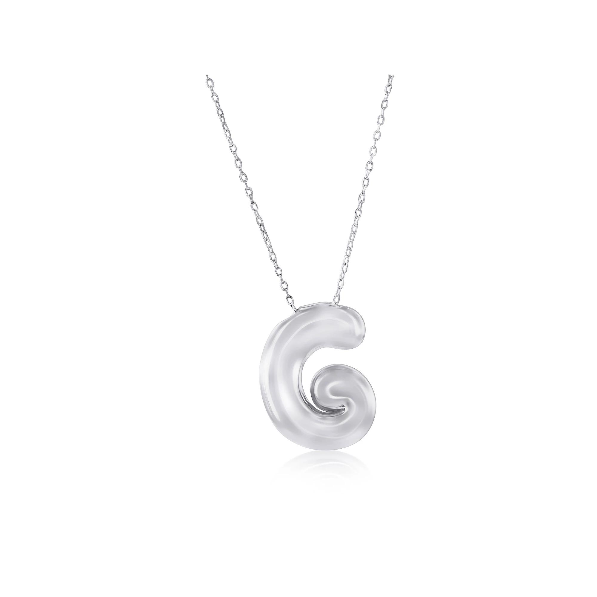 Argento Bella Sterling Silver Bubble Initial Necklace, Women's, Size: 16-18" ADJ, Sterling G Product Image