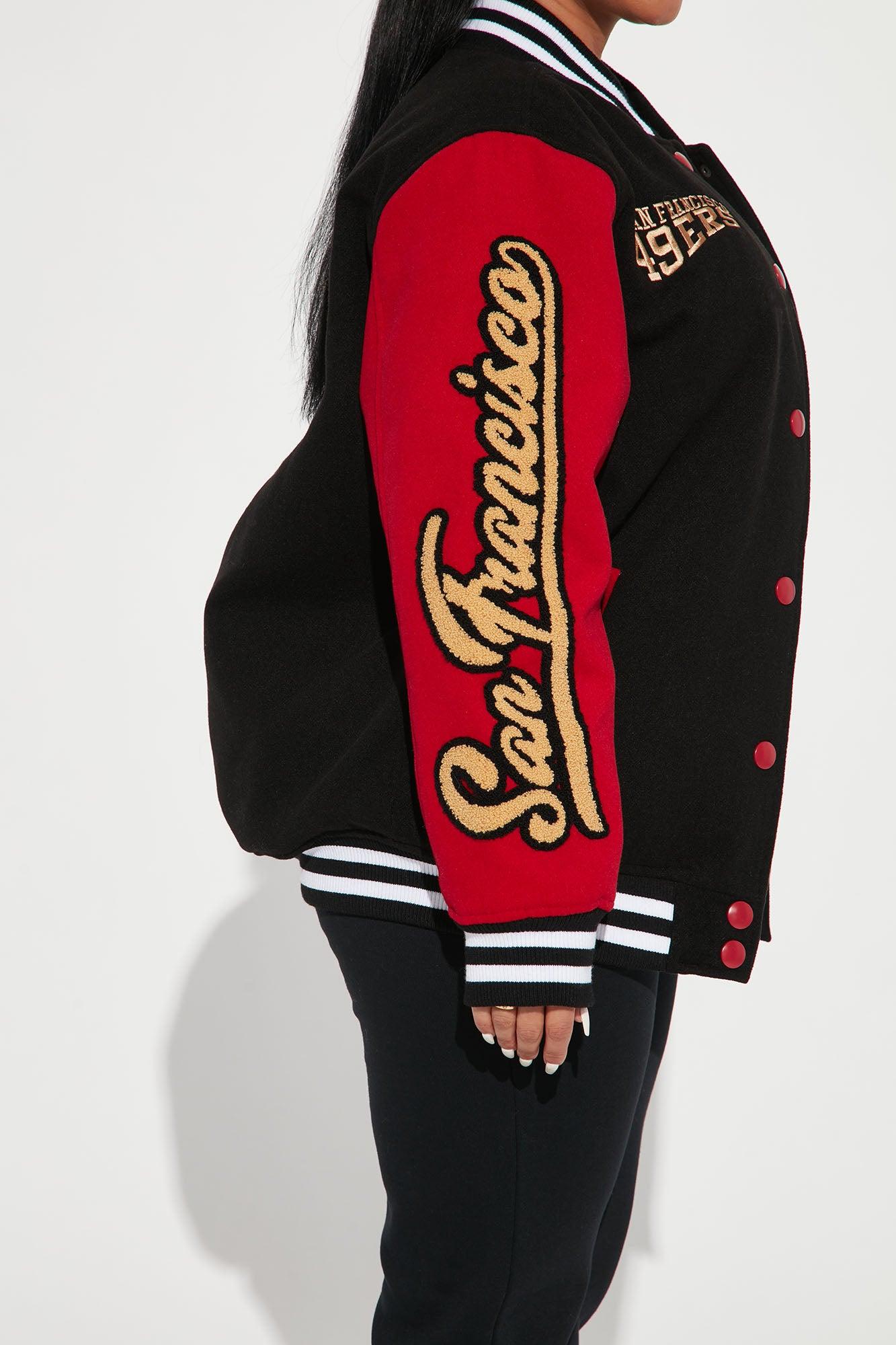 49ers Letterman Jacket - Black/Red Female Product Image