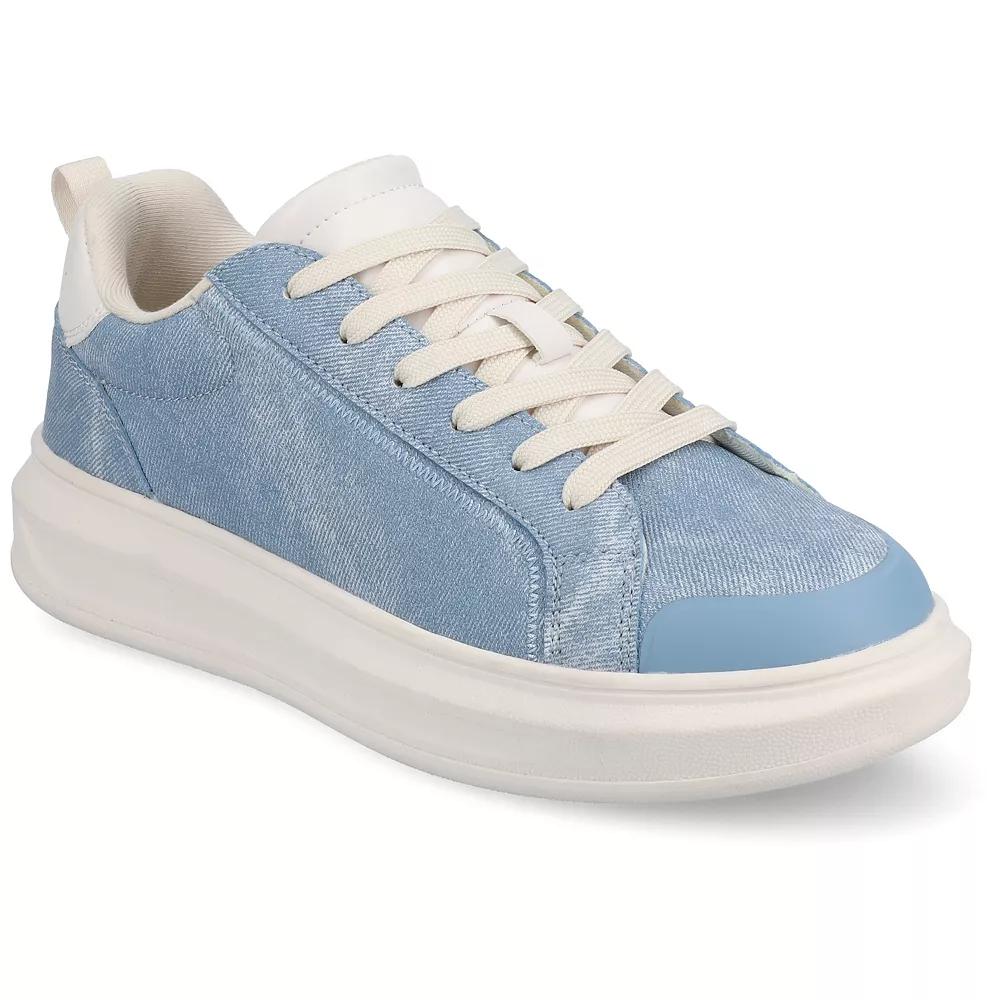 Journee Meeya Womens Casual Lace-Up Sneakers Blue Product Image