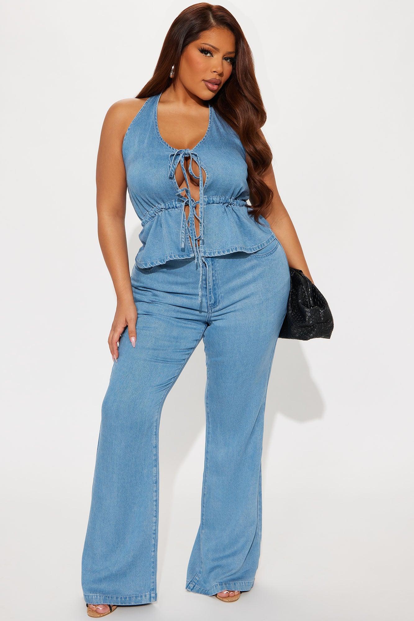 Jolene Flare Pant Set - Medium Wash Female Product Image