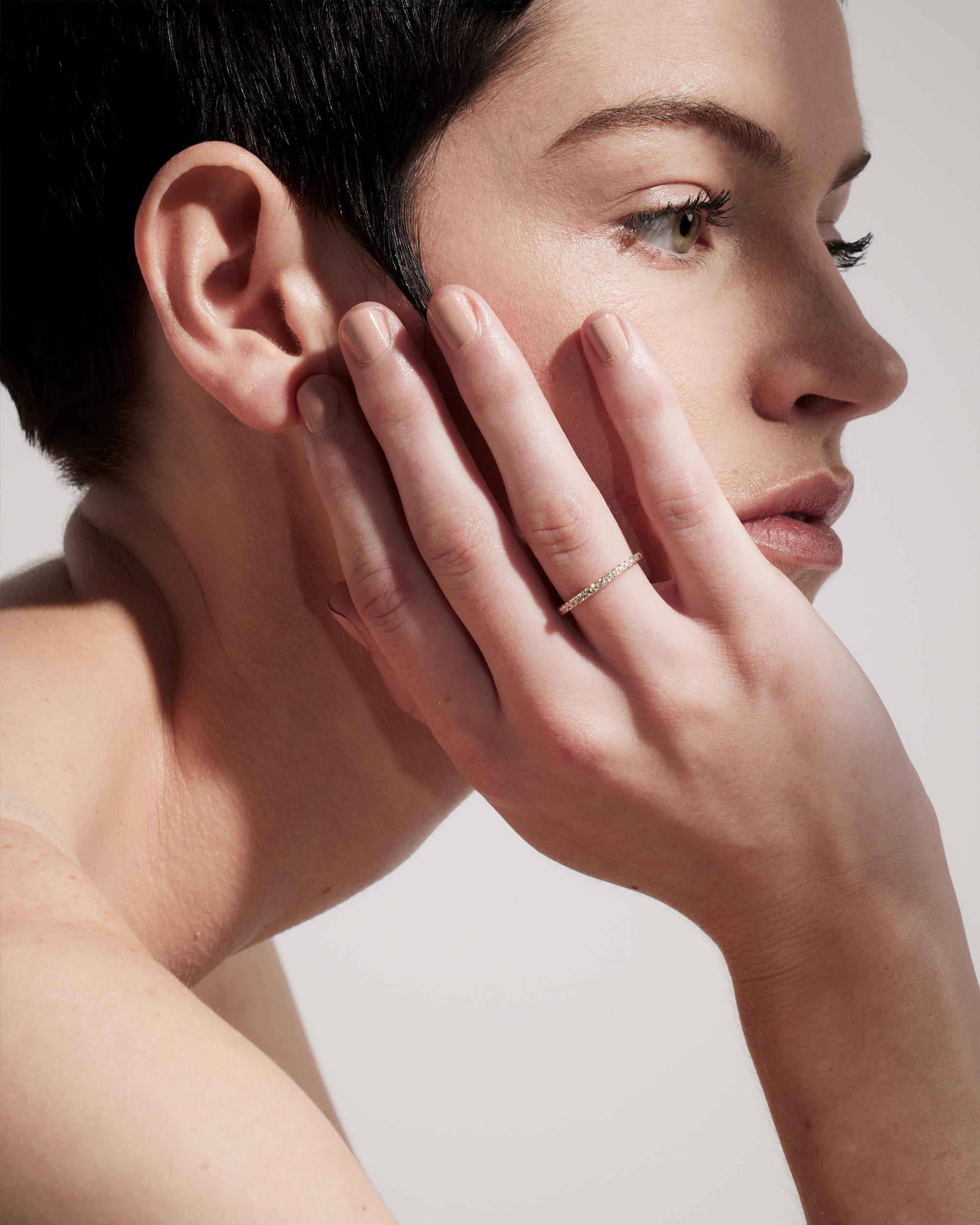 Quince | Women's Diamond Pave Halfway Band Rings Product Image