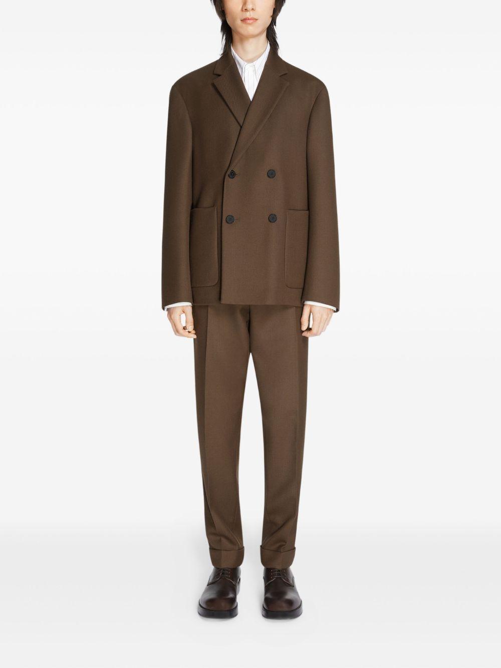 wool straight-leg trousers Product Image