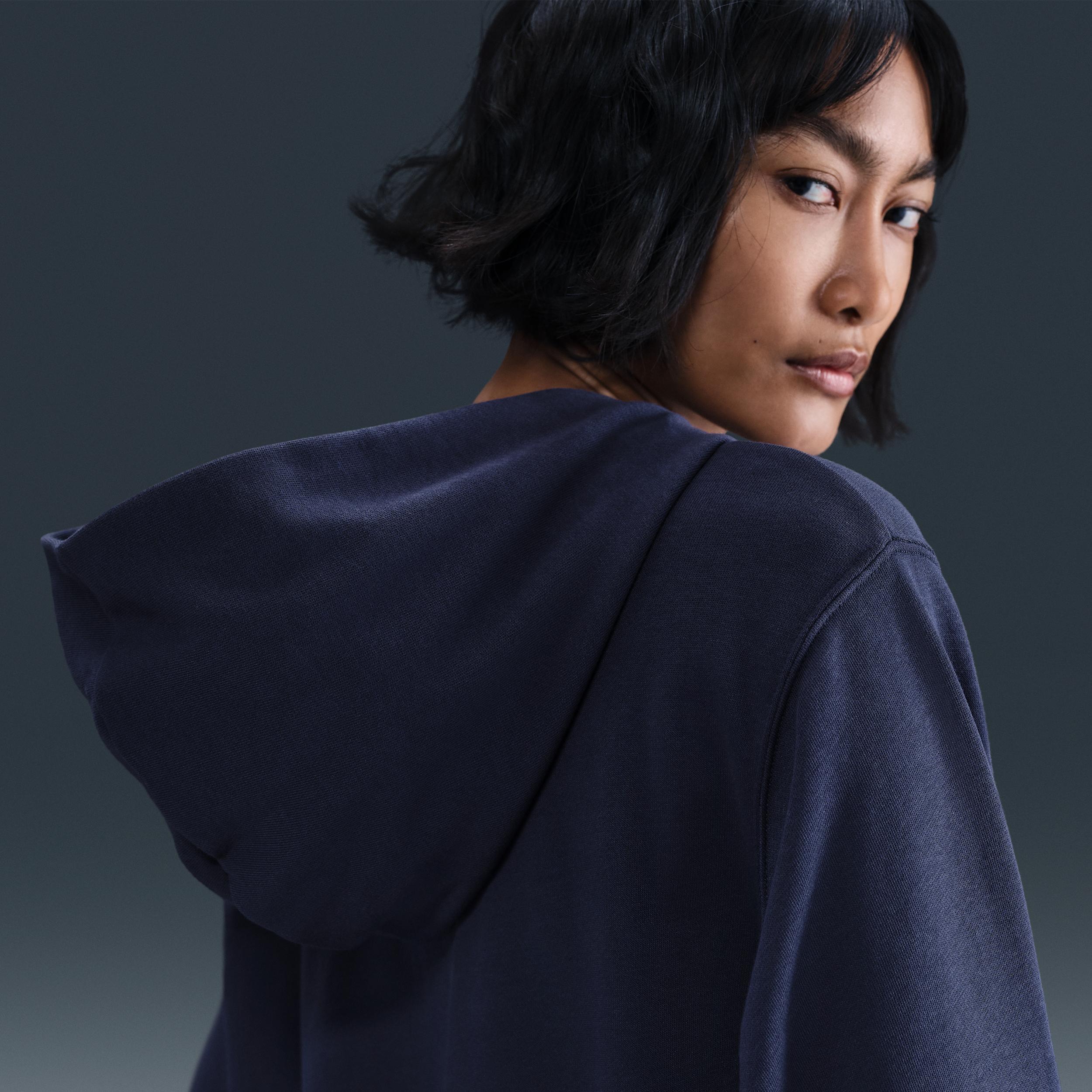 Womens Nike Sportswear Chill Terry Loose Full-Zip French Terry Hoodie | FN2415-410 Product Image