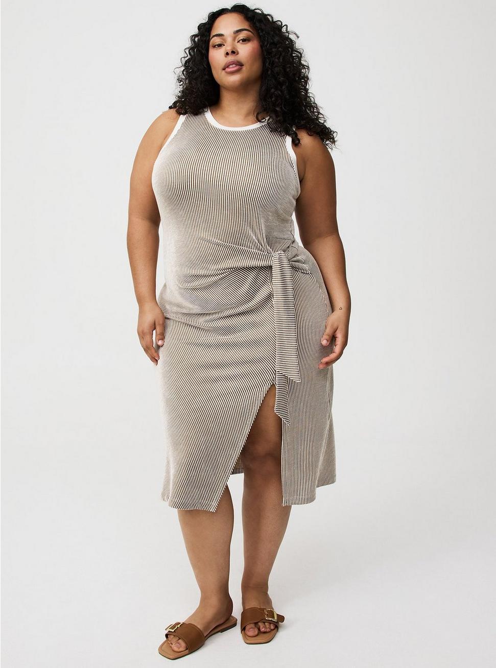 Textured Stripe Midi Dress Product Image