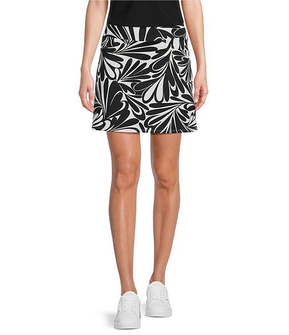 Jude Connally Sonia Knit Decorative Fan Print A-Line Side Slit Pull-On Skort Product Image