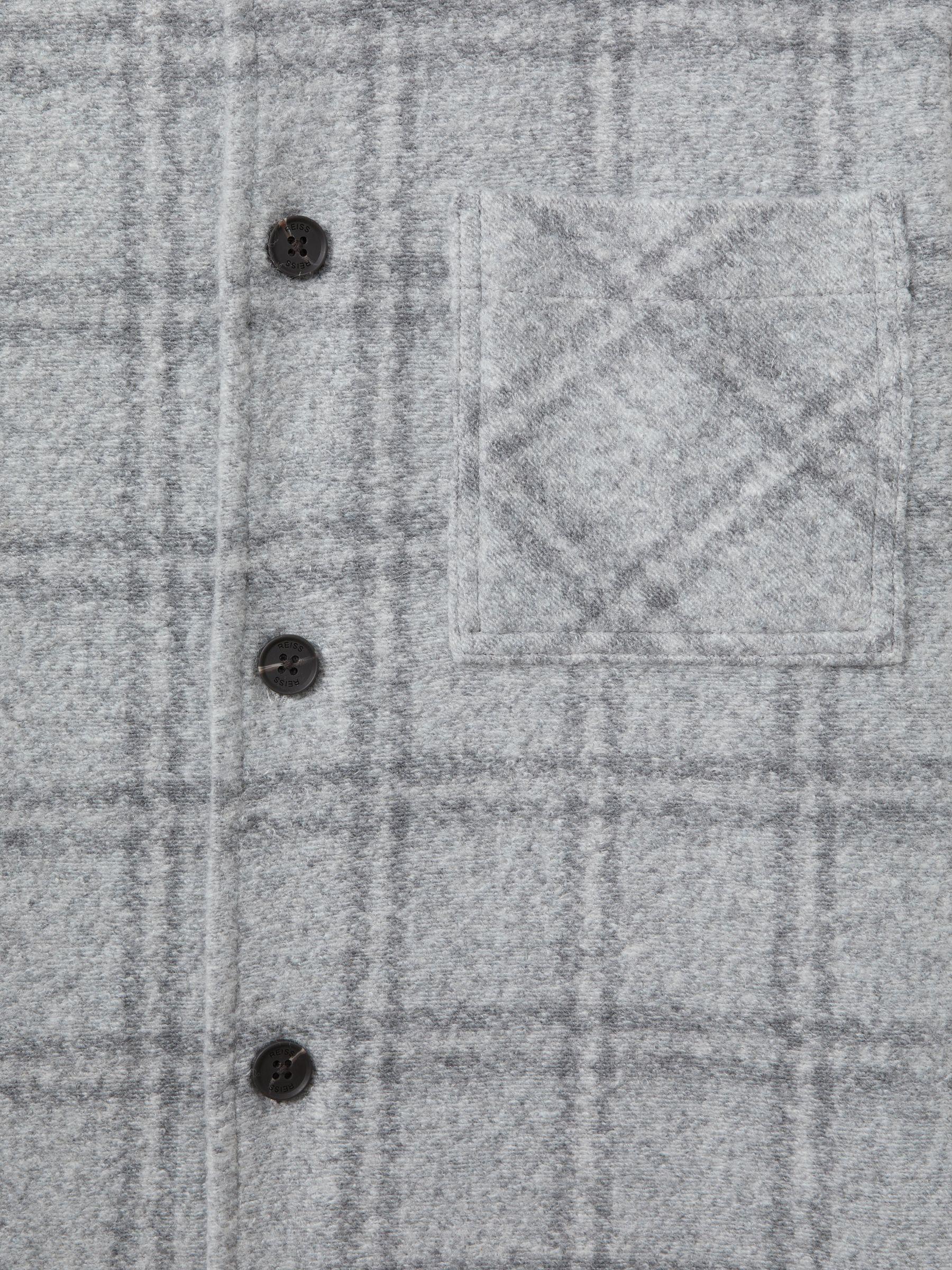 Brushed Check Overshirt in Soft Grey Product Image