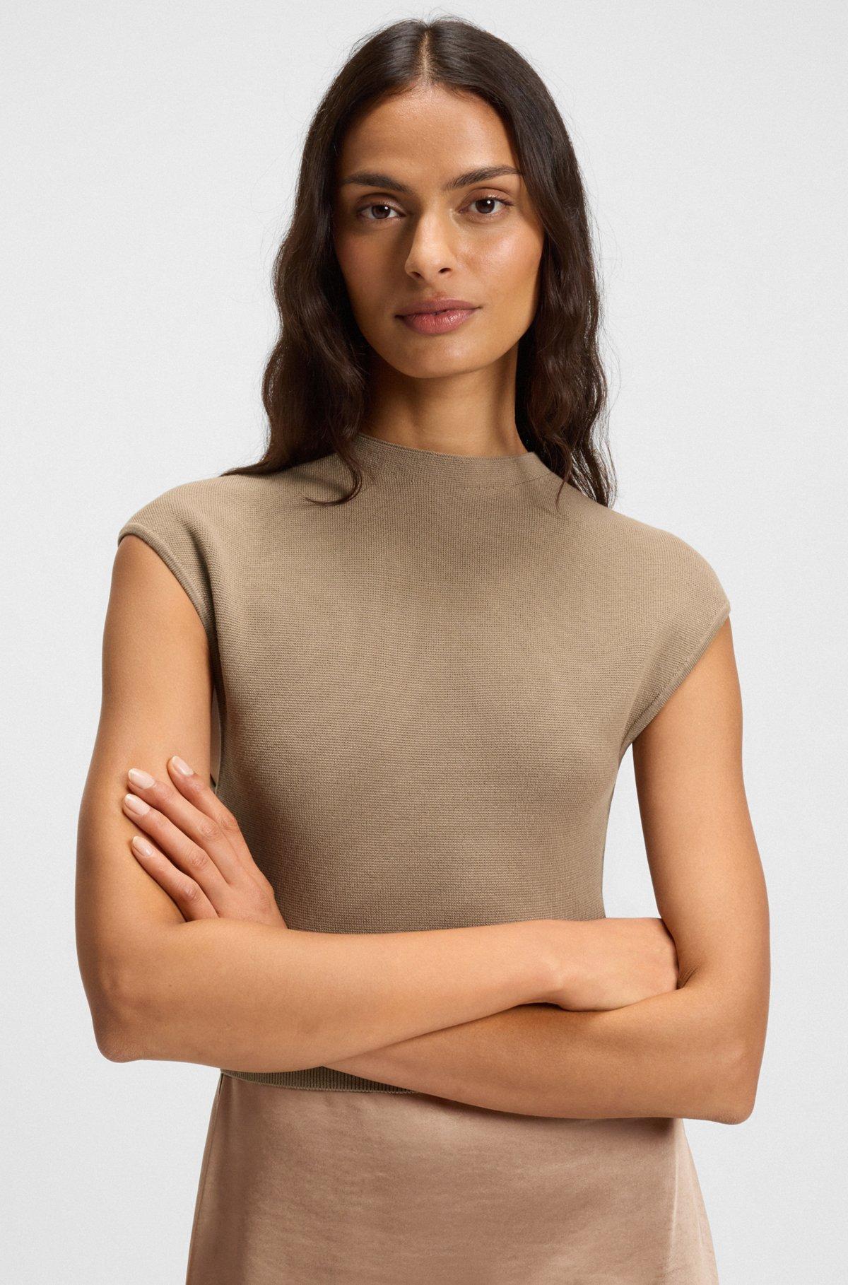 Knitted dress with satin skirt Product Image