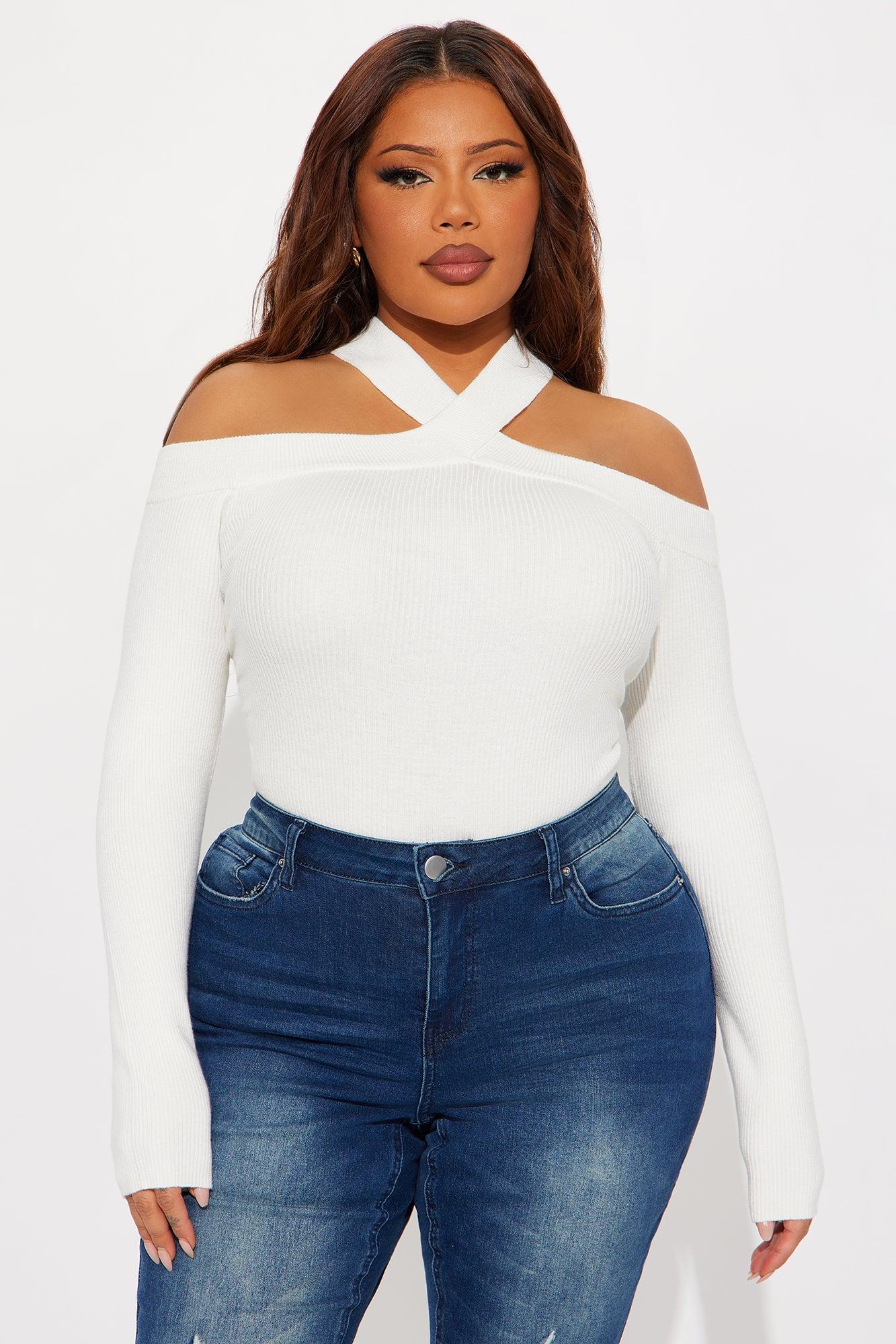 Cross My Heart Off Shoulder Sweater - Off White Female Product Image