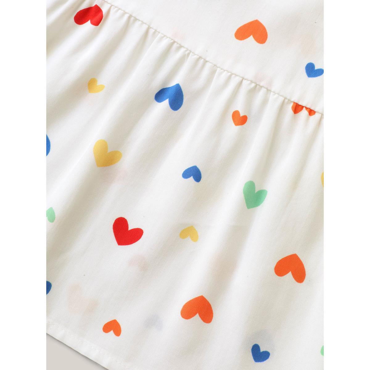 Plus Size Colorful Hearts Print Pockets Midi Dress Ivory Women Square Neck Sleeveless Curvy BloomChic 14-16/1X Product Image