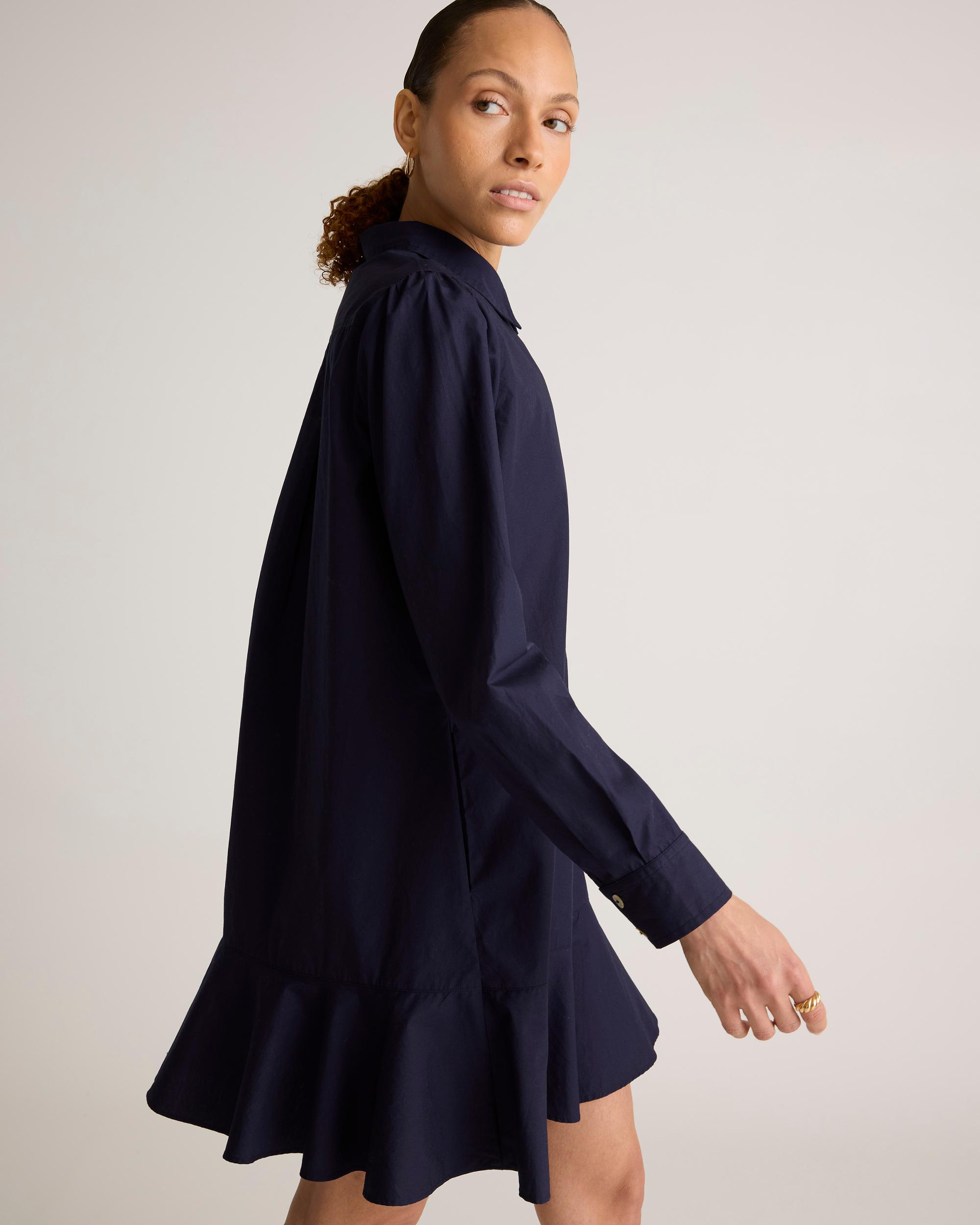 Quince | Women's Poplin Drop Waist Shirt Dress Size XL, Organic Cotton Product Image