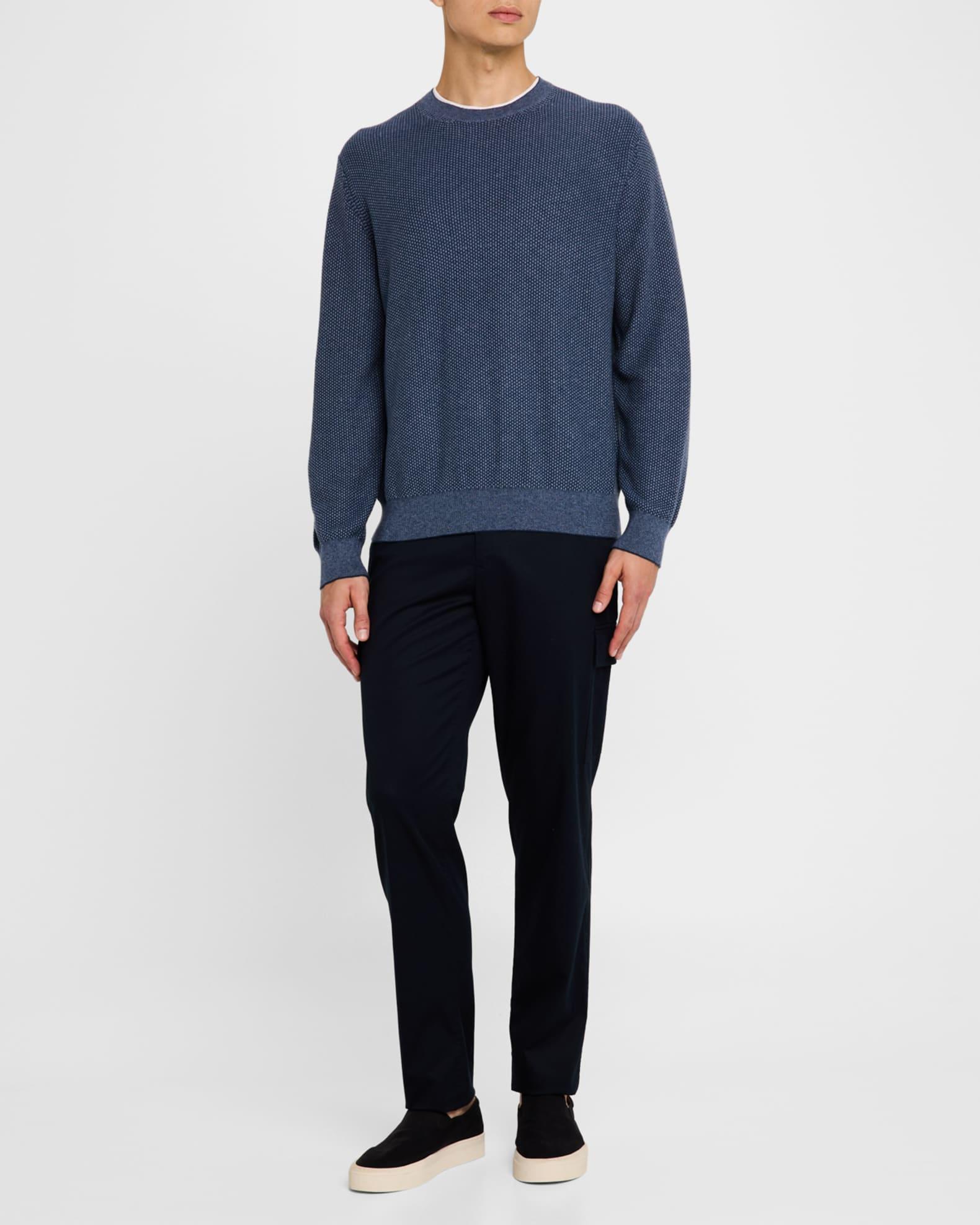 Mens Geo Jacquard Long-Sleeve Crewneck Sweater Product Image