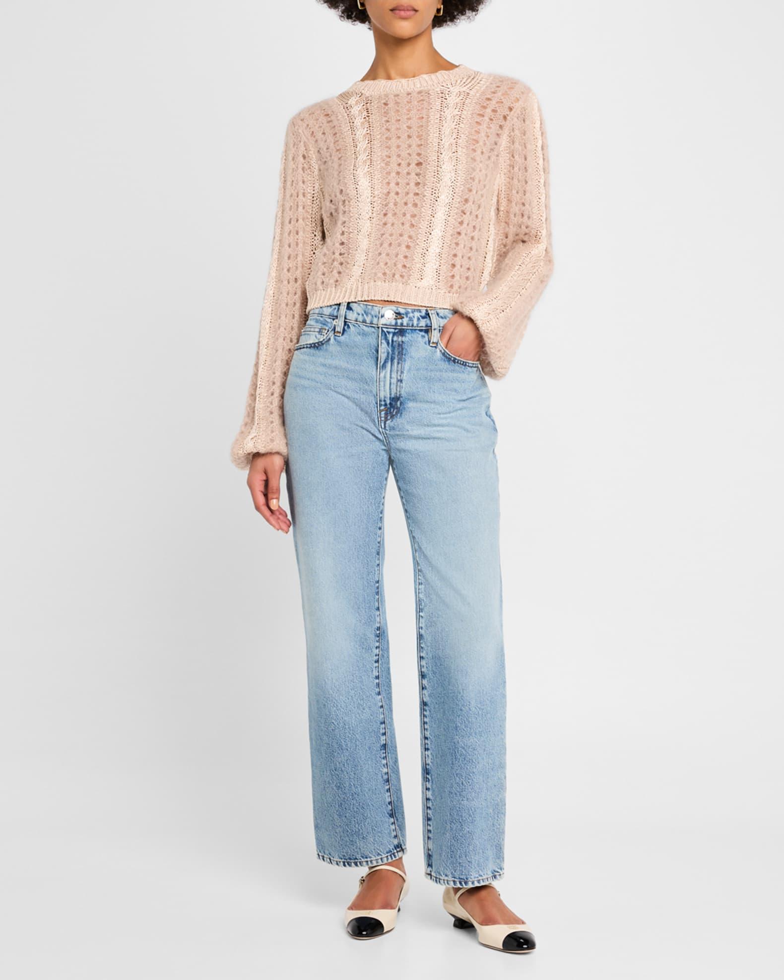 Femme Cable Mix Crewneck Sweater  Product Image