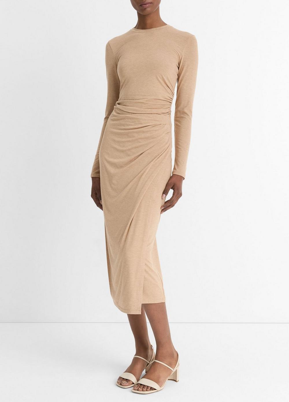 Side-Drape Jersey Midi Skirt Product Image