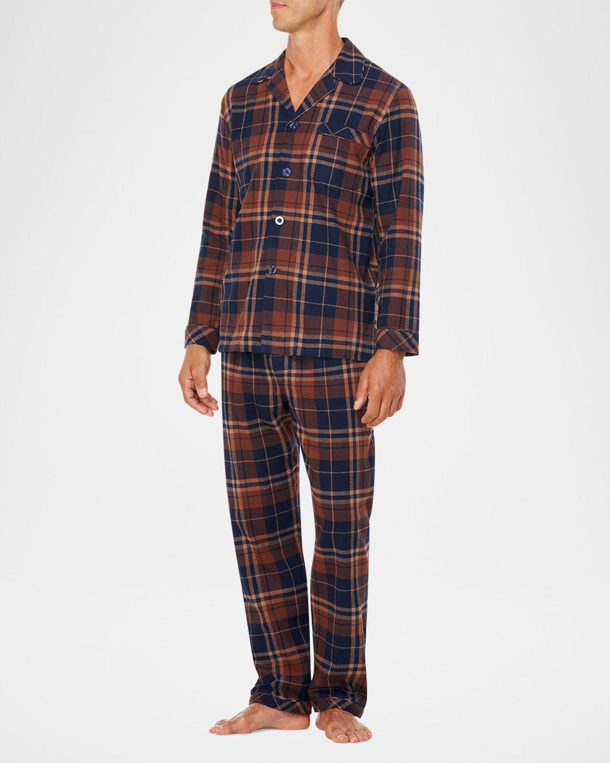 Mens Flannel Long Pajama Set Product Image